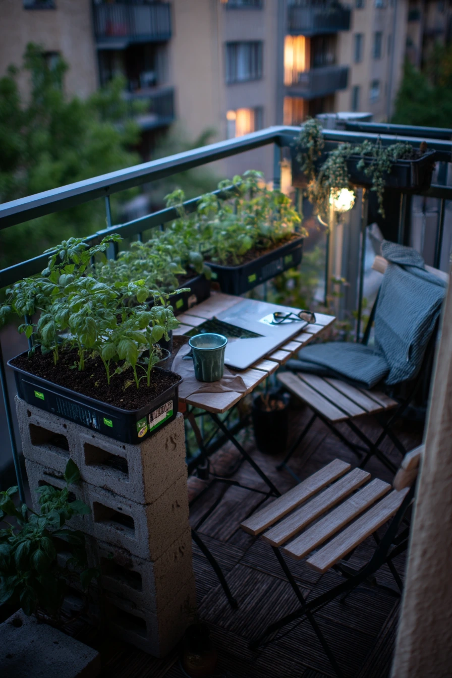 Urban Balcony Cinder Block Planter Hack