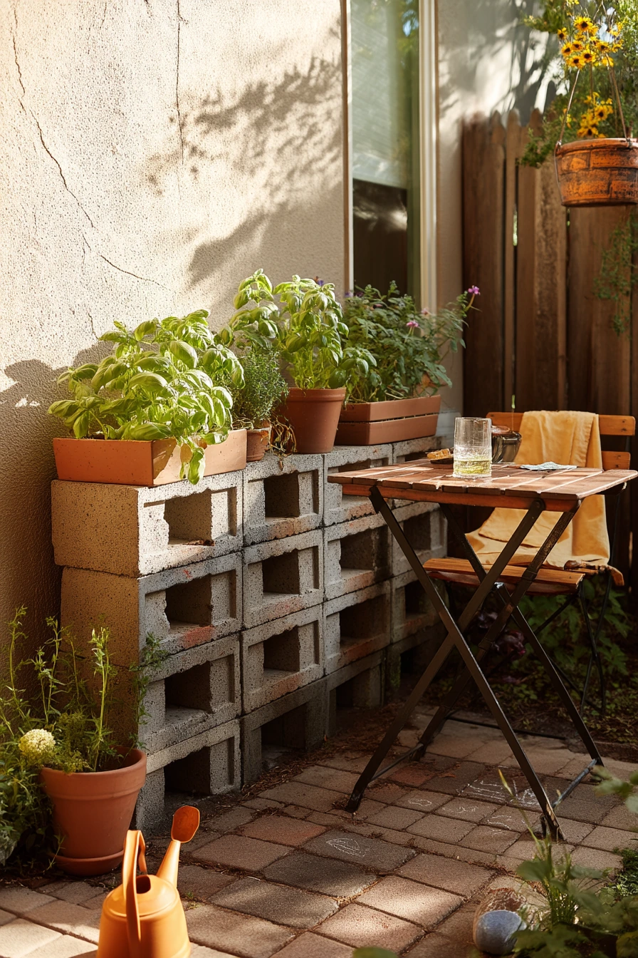Renter-Friendly Cinder Block Herb Garden