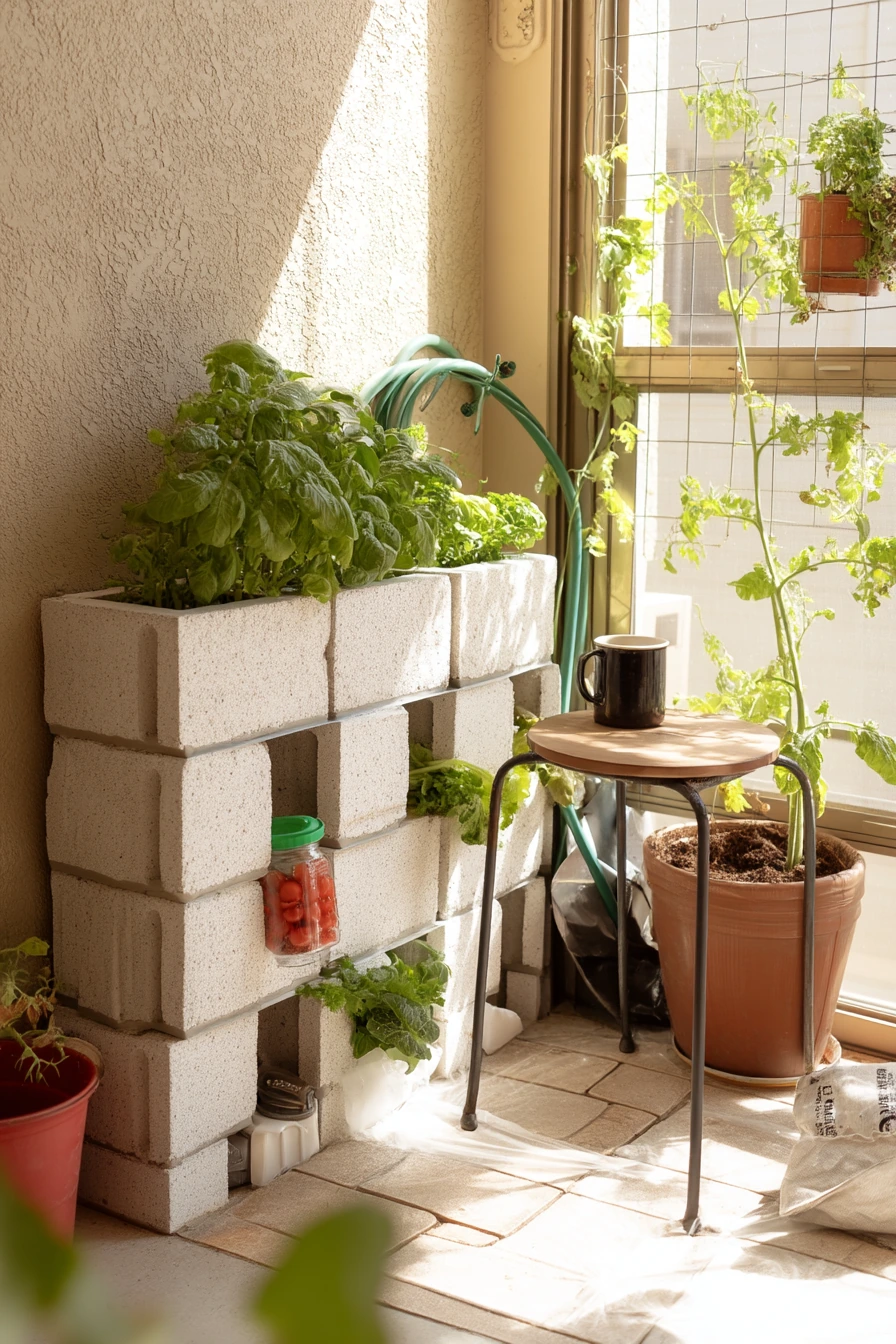 Tiny Patio Vegetable Wall