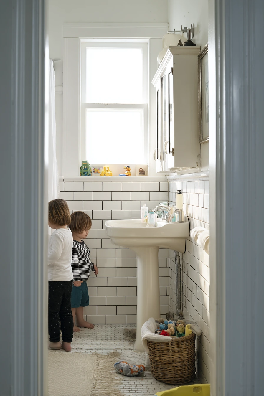 Morning Rush in a Shared Hall Bath