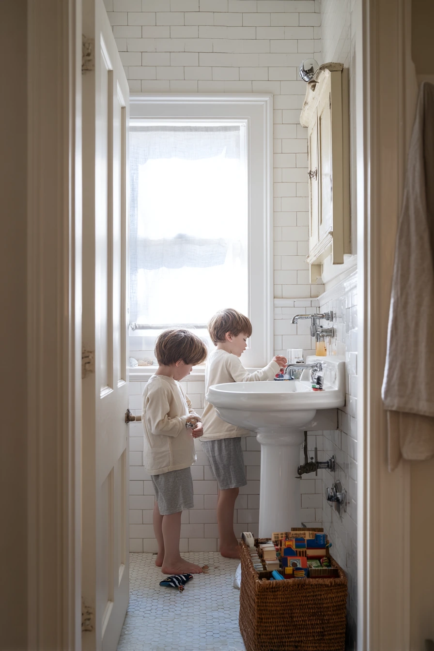 Morning Rush in a Shared Hall Bath