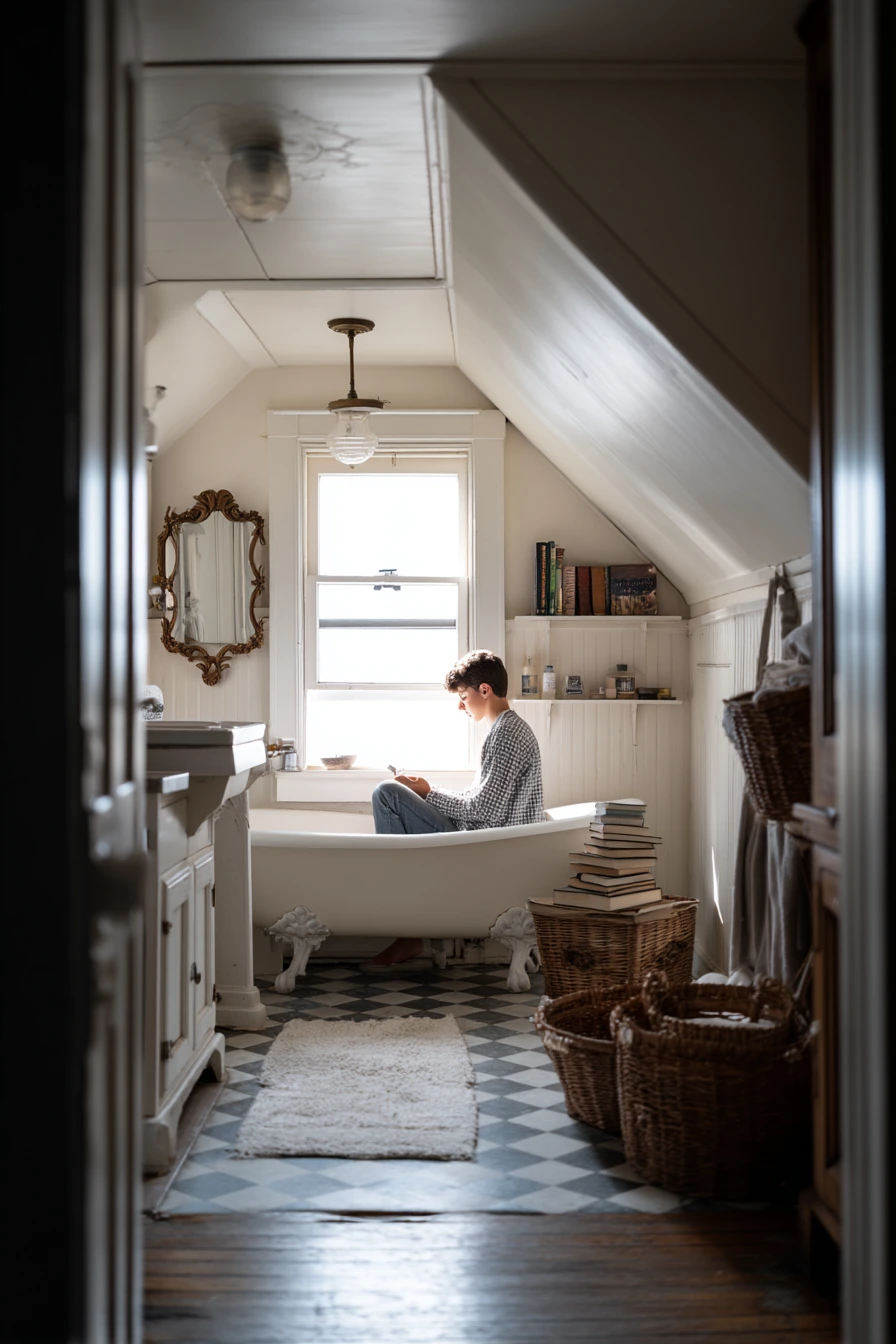 Attic Bath with Old-Home Charm