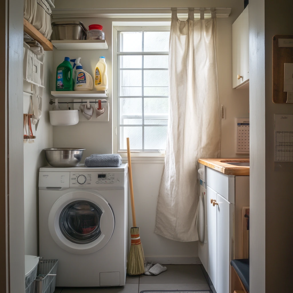 Laundry Room Closet Curtain Hideaway