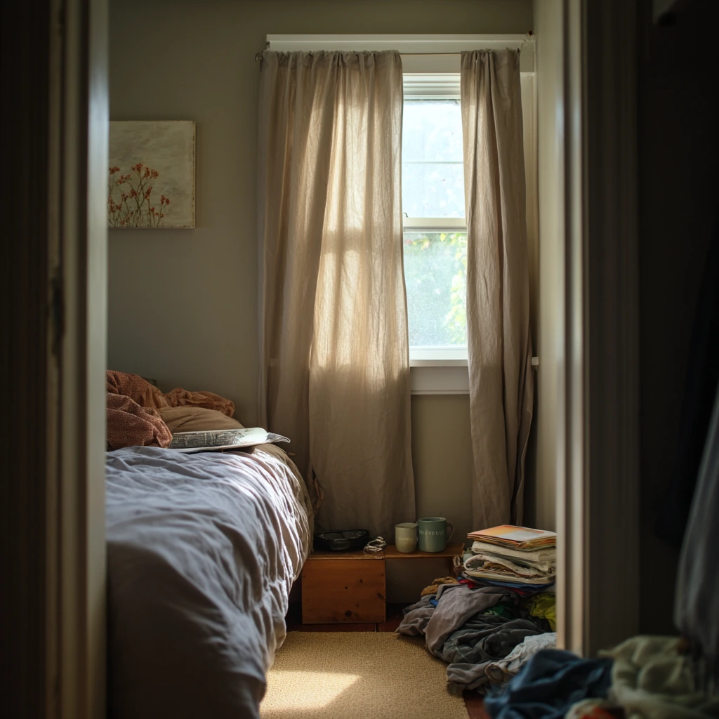 DIY No-Sew Closet Curtain Refresh
