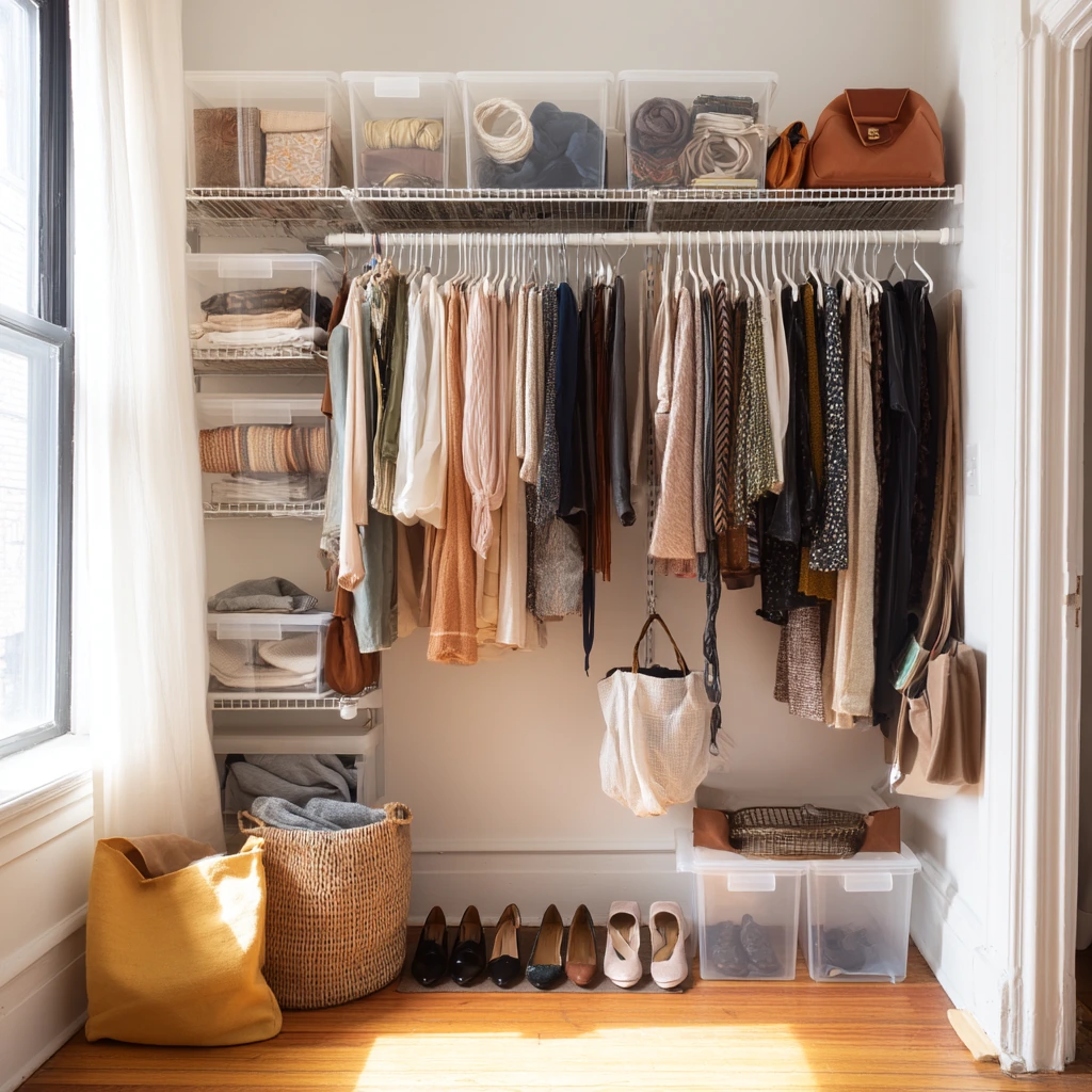 Renter-Friendly Closet Organization