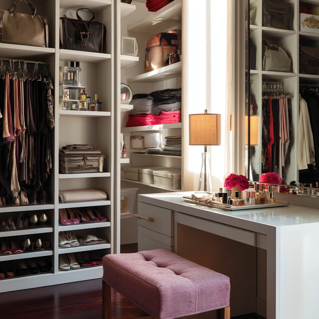 Walk-In Closet with Vanity Nook
