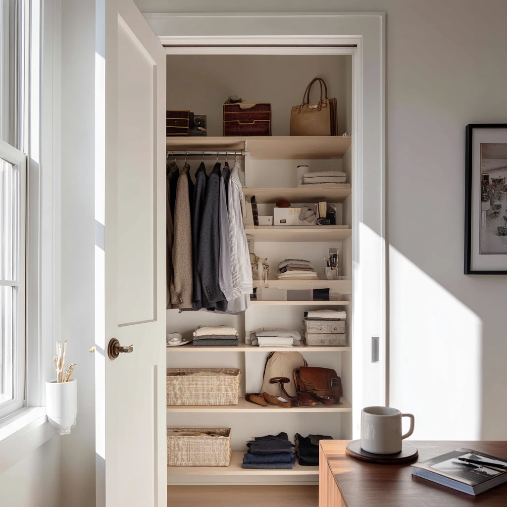 Small Apartment Reach-In Closet Makeover