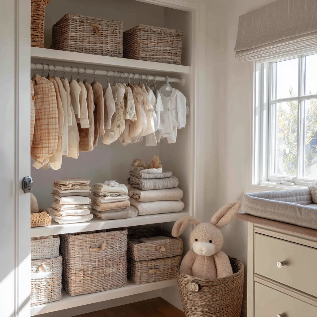 Tiny Nursery Closet for a New Parent