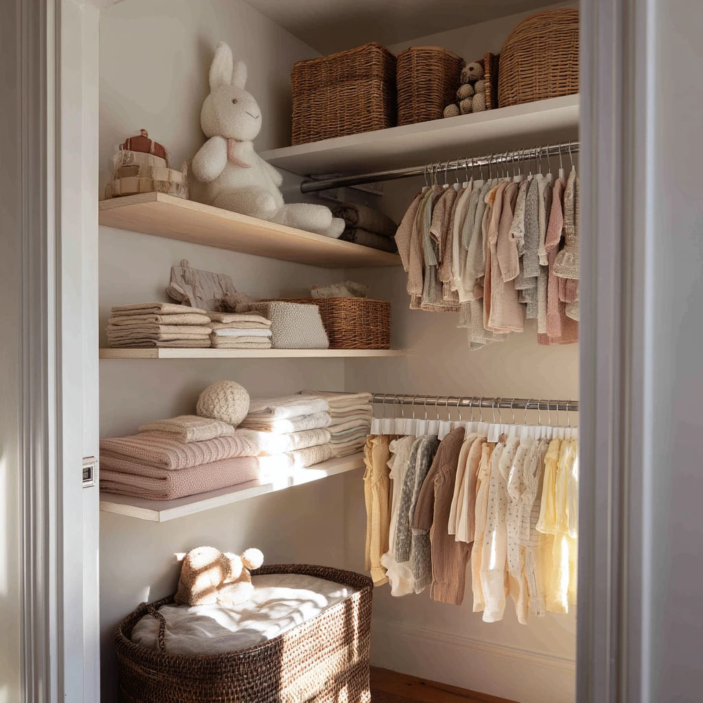 Tiny Nursery Closet for a New Parent