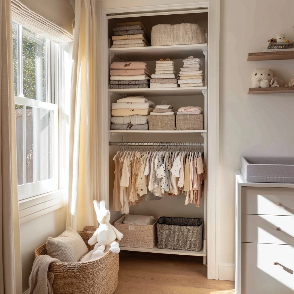 Tiny Nursery Closet for a New Parent