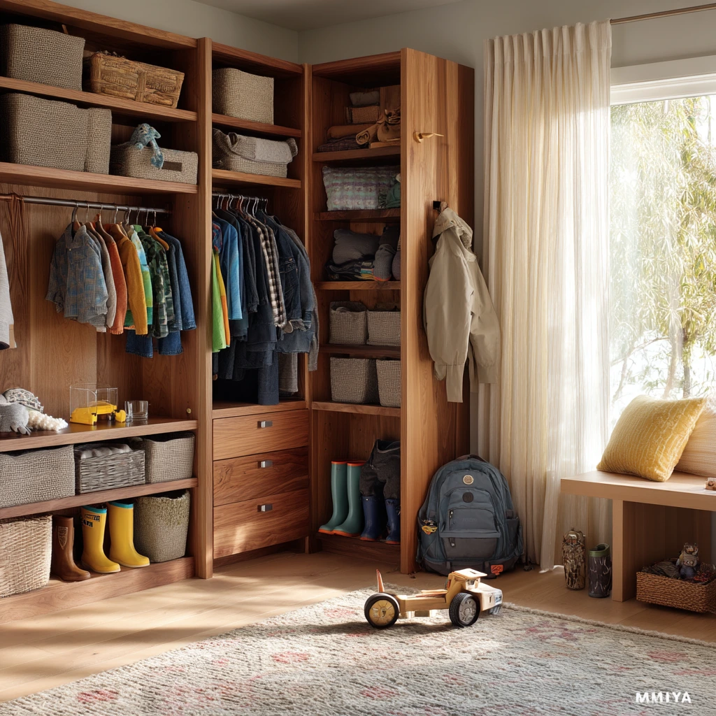 Family Closet Island with Kid Storage