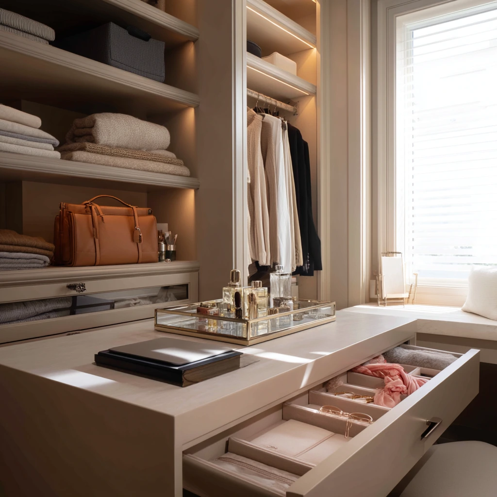 Boutique-Inspired Closet Island with Jewelry Zone