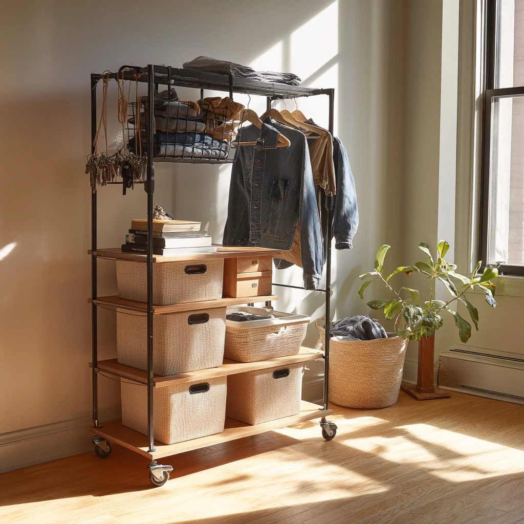 Renter-Friendly Rolling Island in a Closet Nook
