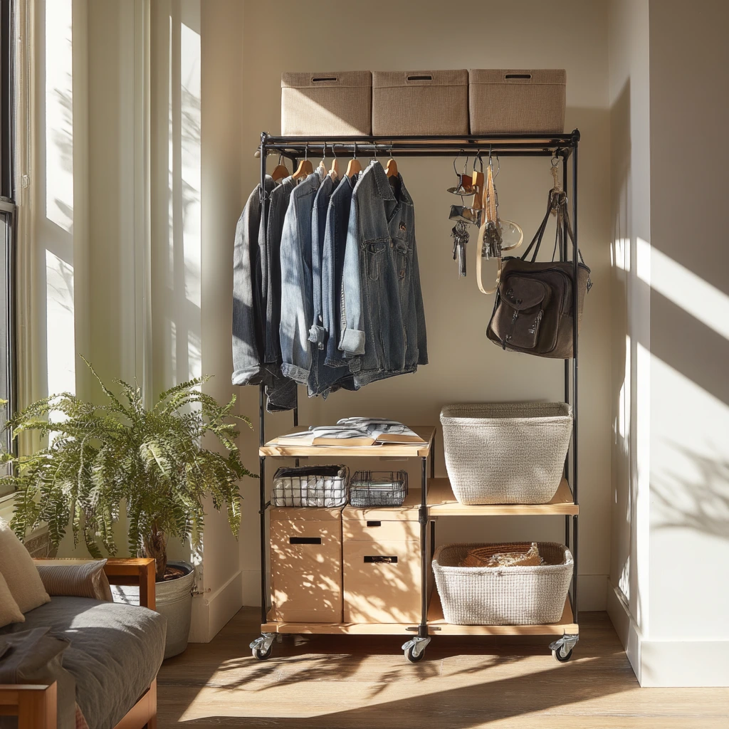 Renter-Friendly Rolling Island in a Closet Nook