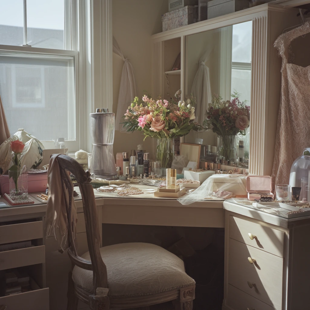 Bridal Prep Closet Island with Getting-Ready Details