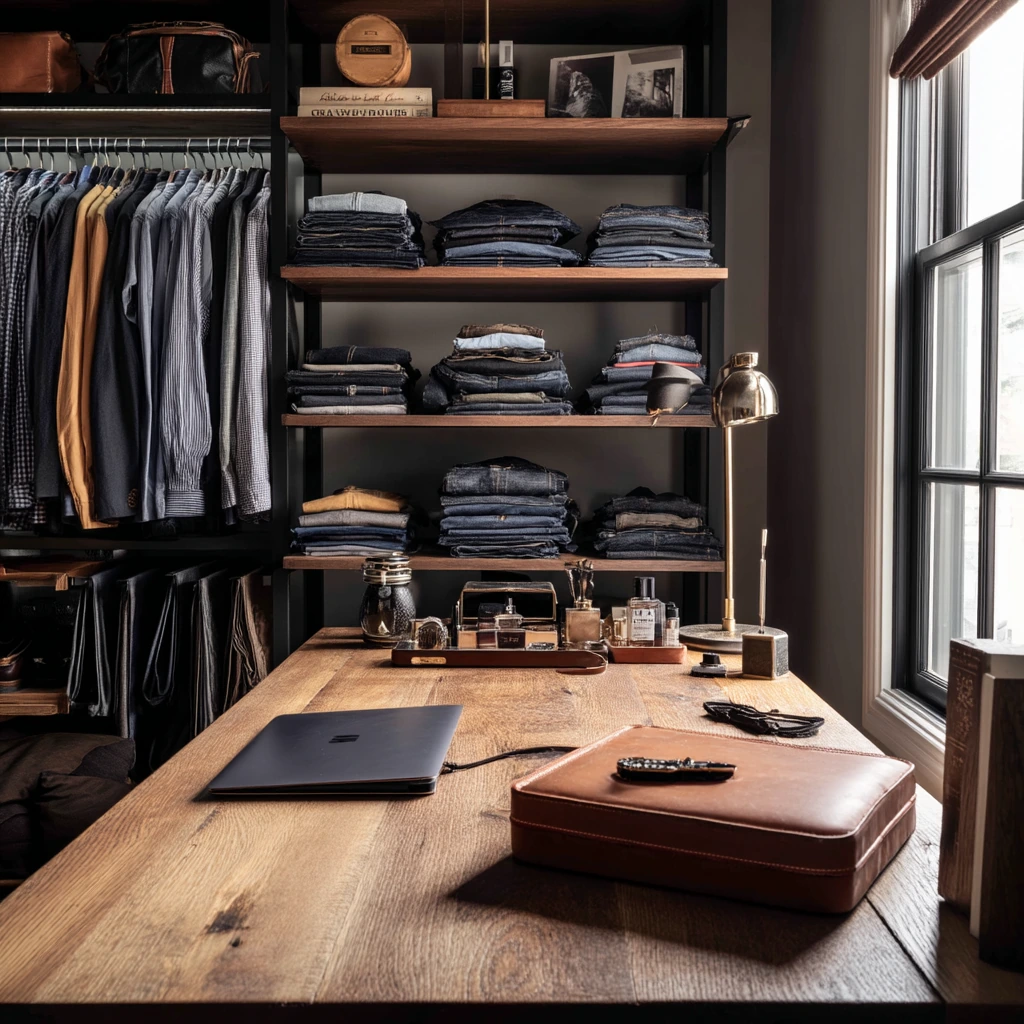 Men’s Closet Island with Grooming and Workwear