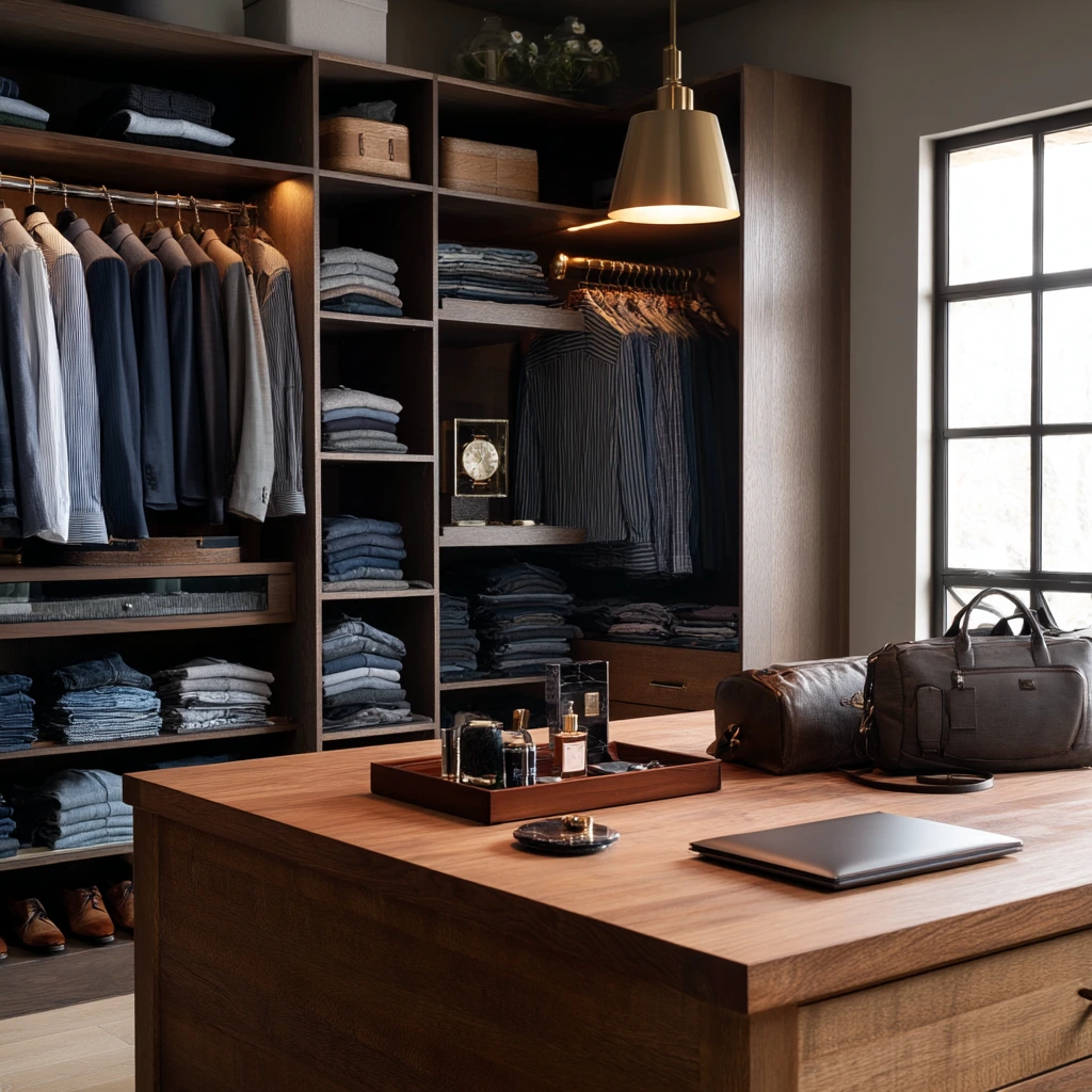 Men’s Closet Island with Grooming and Workwear
