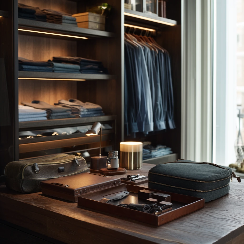 Men’s Closet Island with Grooming and Workwear