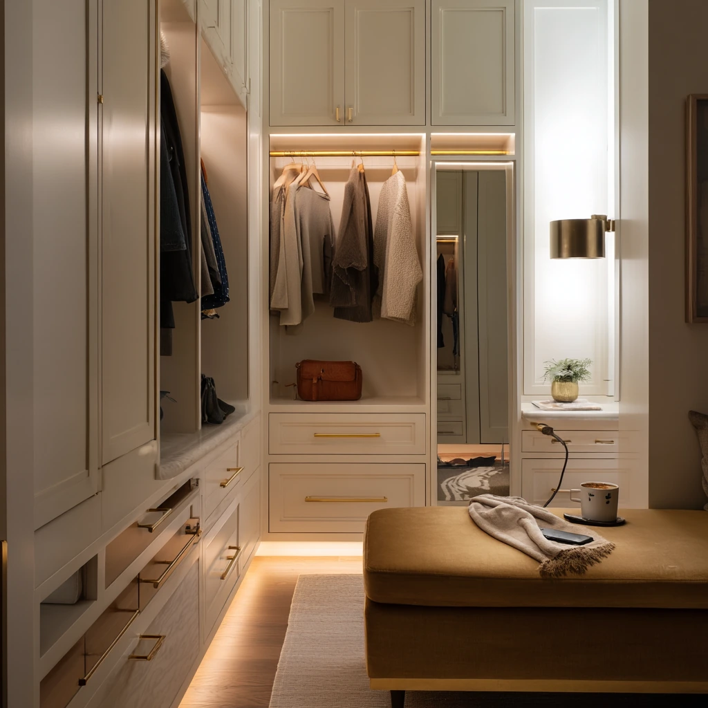 Luxury Closet with Toe-Kick Glow