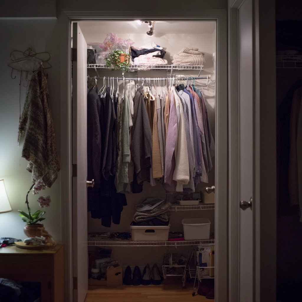 Renter-Friendly Closet with Battery Puck Lights