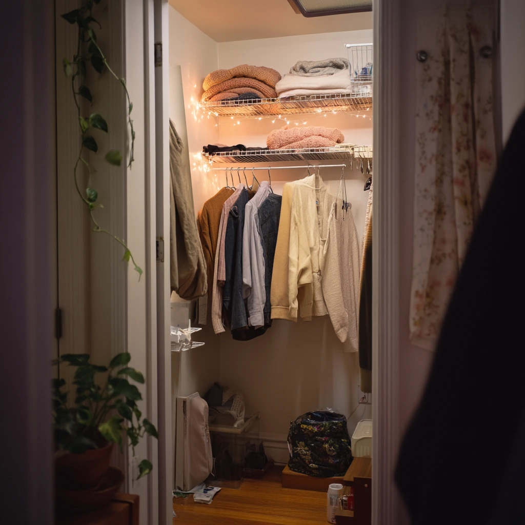 Renter-Friendly Closet with Battery Puck Lights