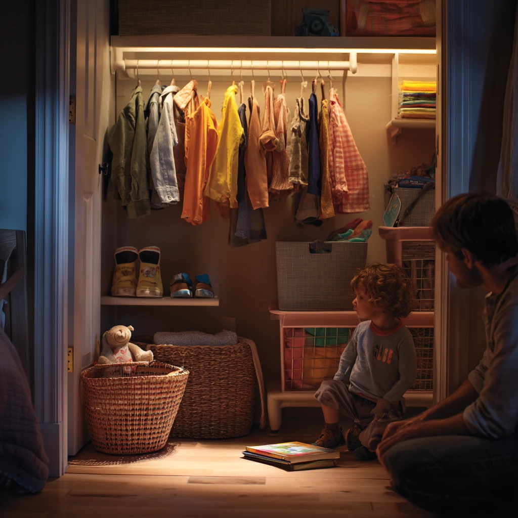 Kids' Closet with Soft Night Lighting