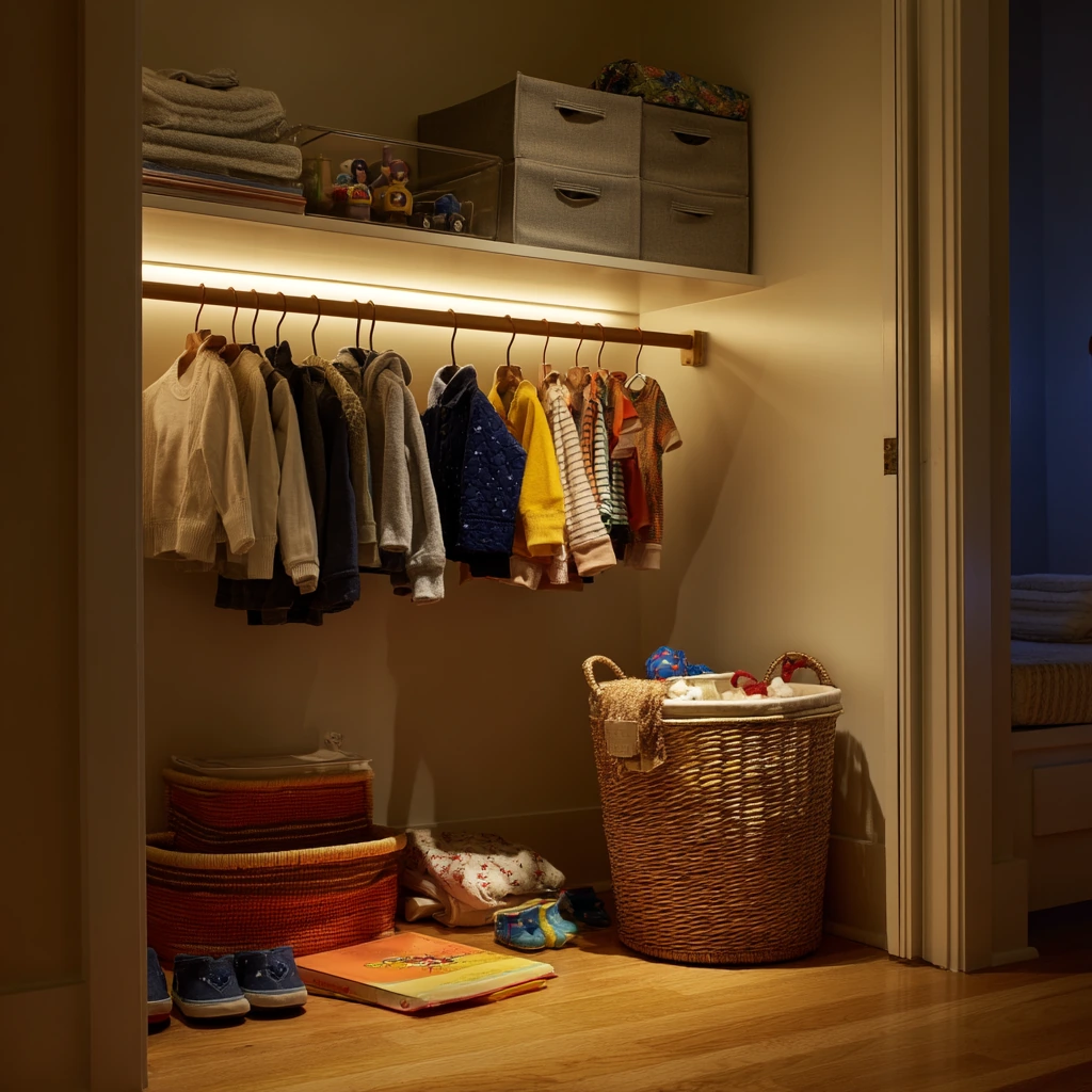 Kids' Closet with Soft Night Lighting