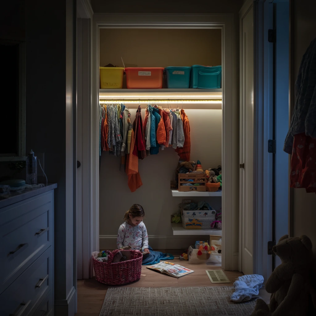 Kids' Closet with Soft Night Lighting