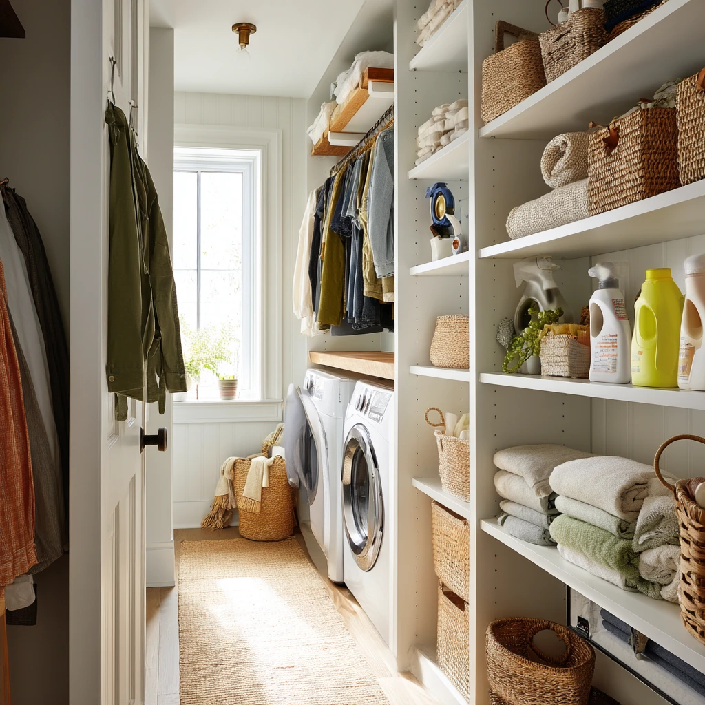 Laundry-Nook Closet with Task Lighting