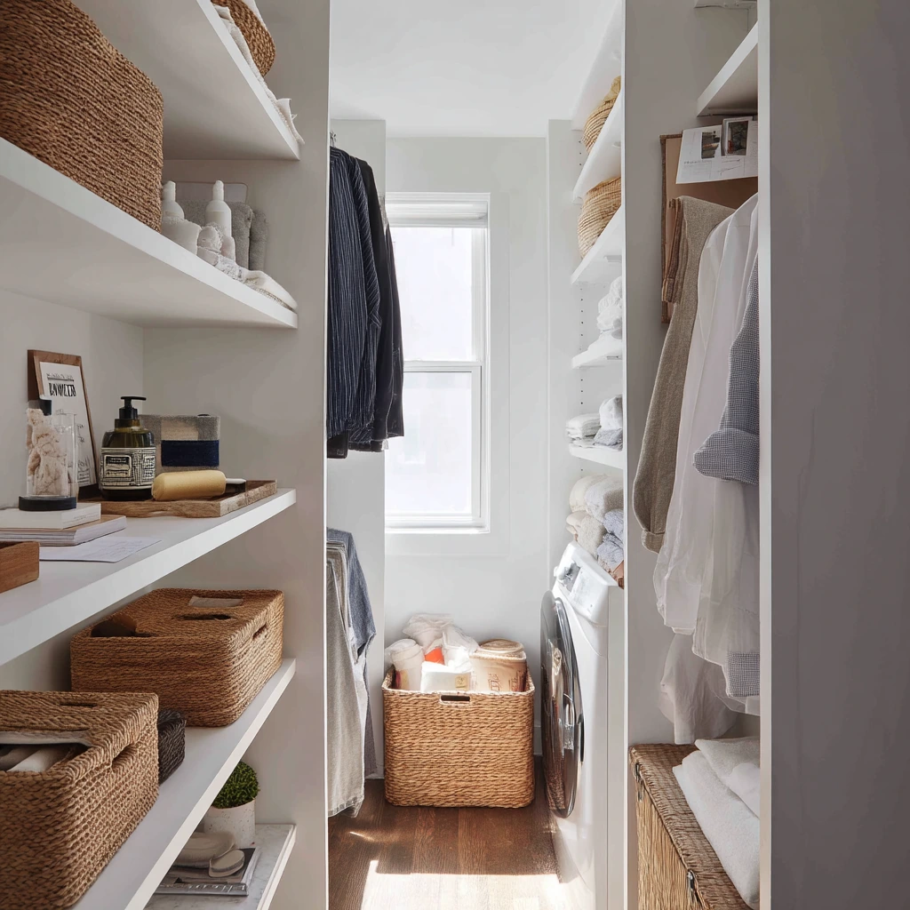 Laundry-Nook Closet with Task Lighting