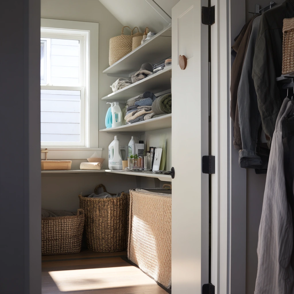 Laundry-Nook Closet with Task Lighting