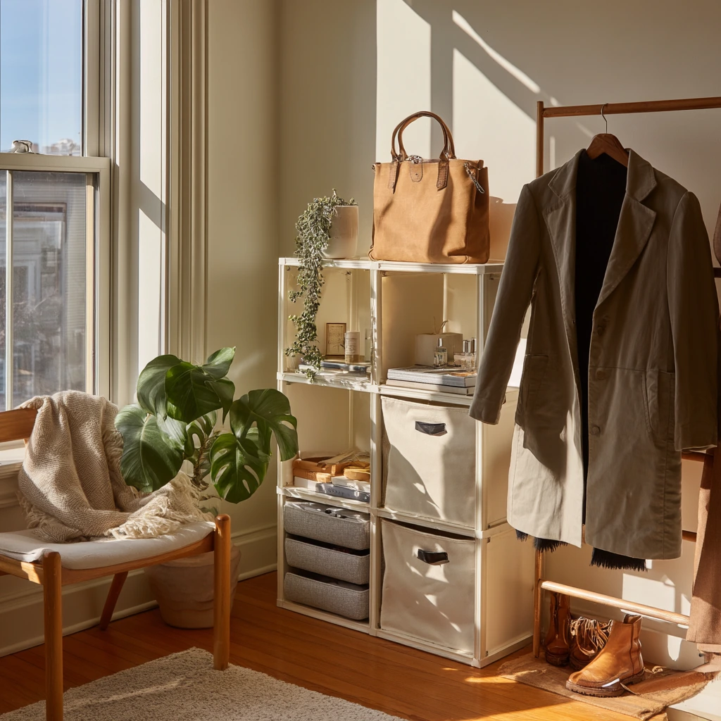 Renter-Safe Closet Shelving with Removable Storage