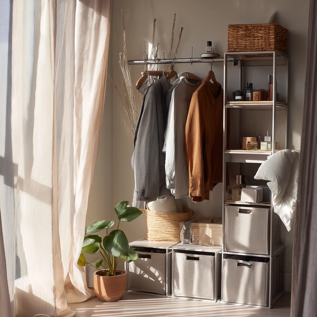 Renter-Safe Closet Shelving with Removable Storage