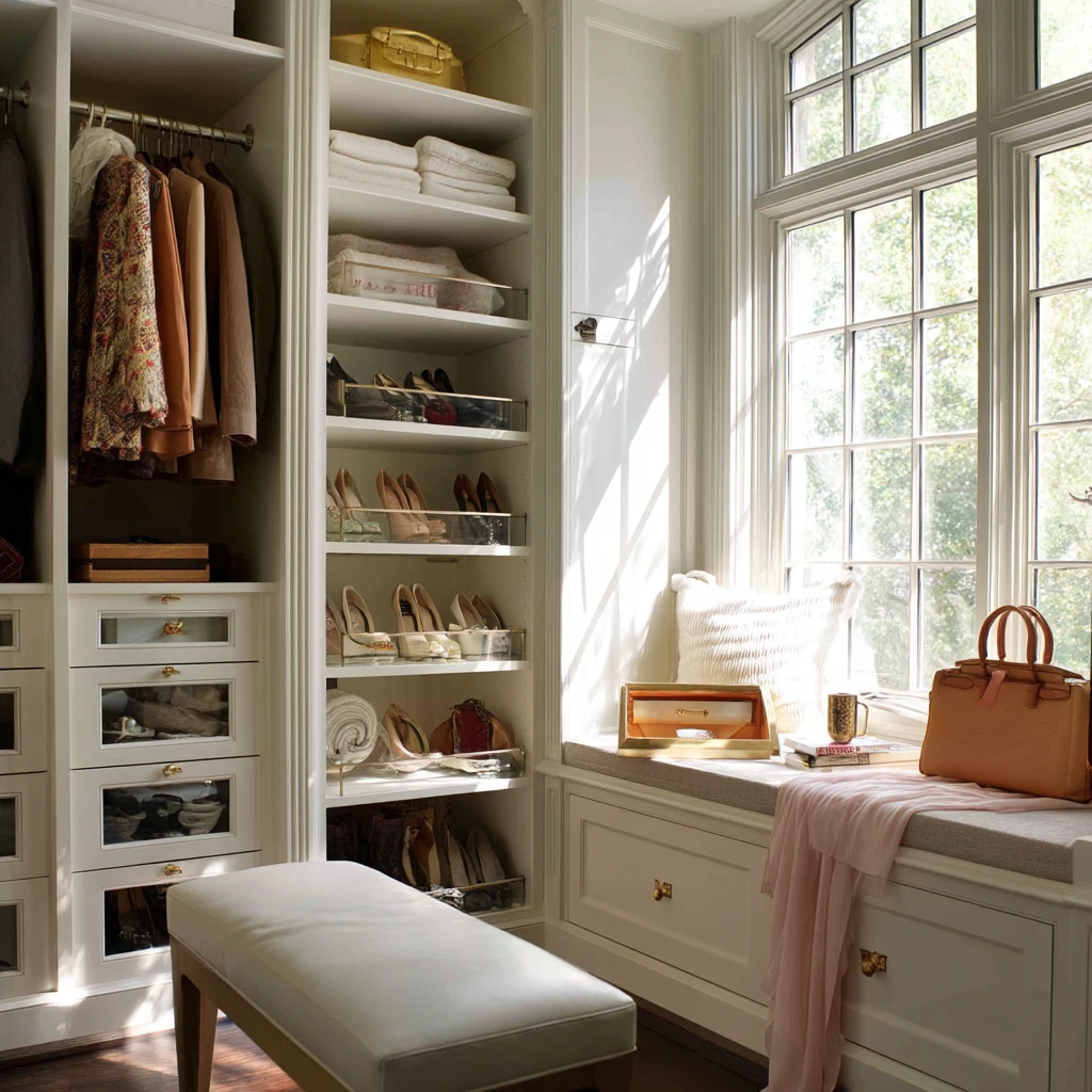 Luxury Walk-In Closet Shelving with Everyday Use