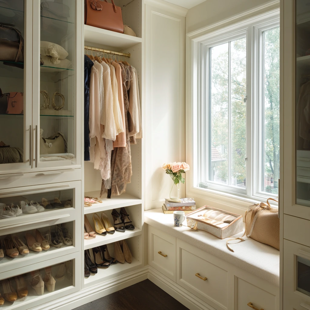 Luxury Walk-In Closet Shelving with Everyday Use