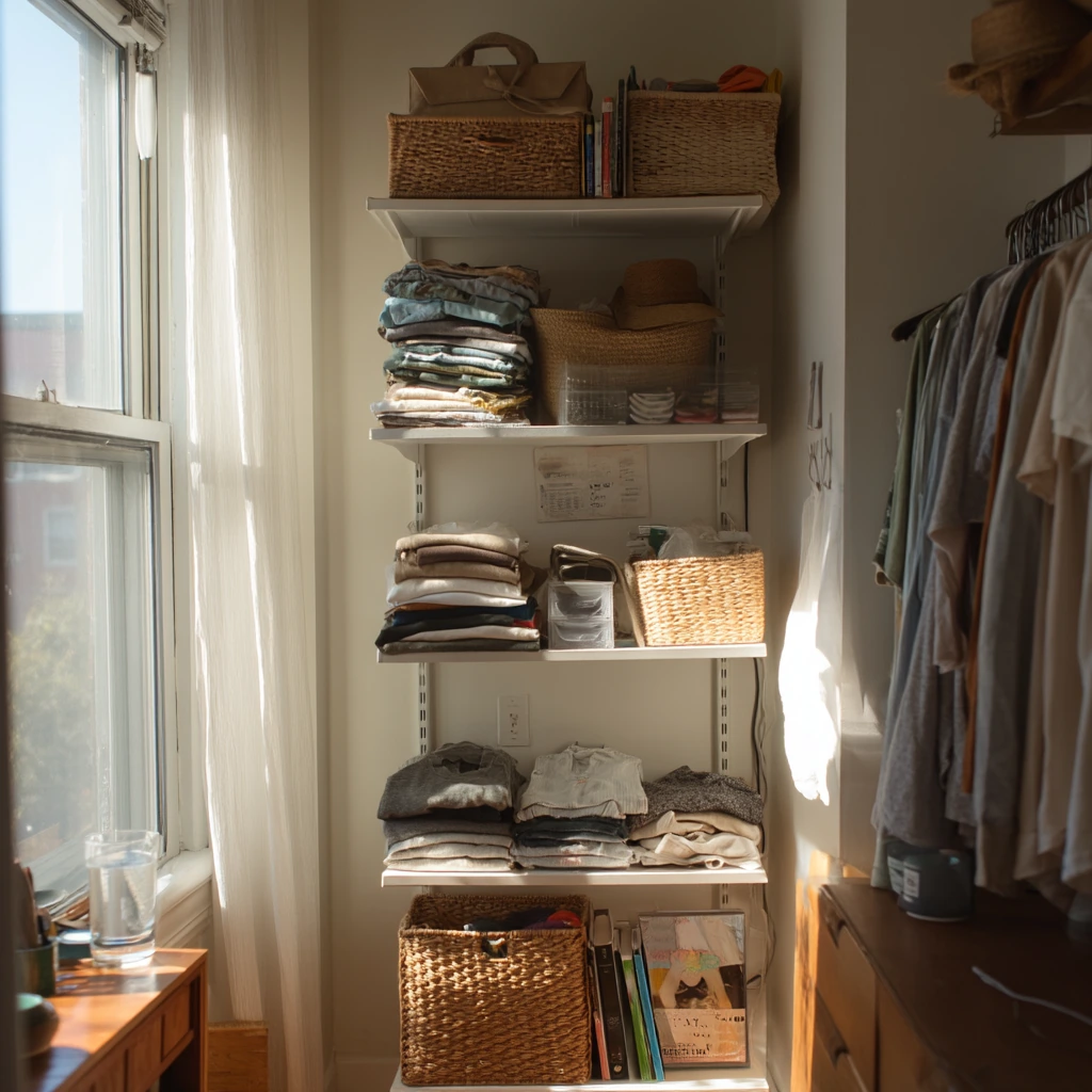Small Apartment Closet Shelving for a Daily Routine