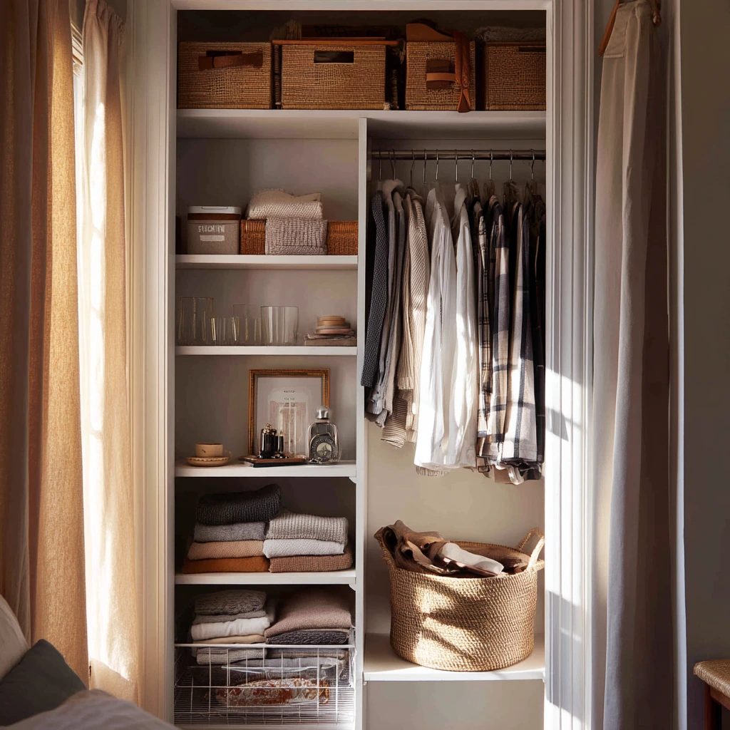 Shared Closet Shelving for a Couple