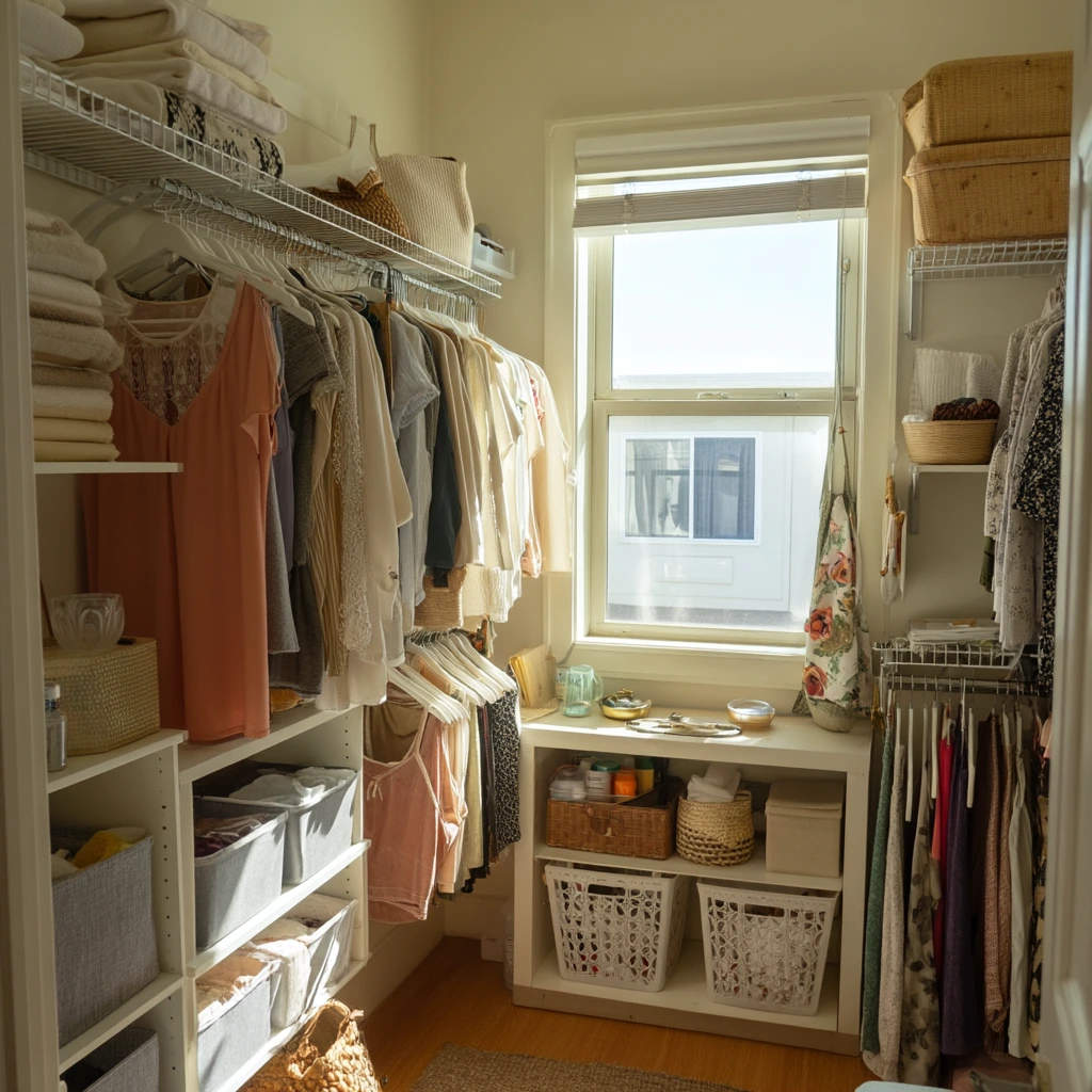 Shared Closet Shelving for a Couple