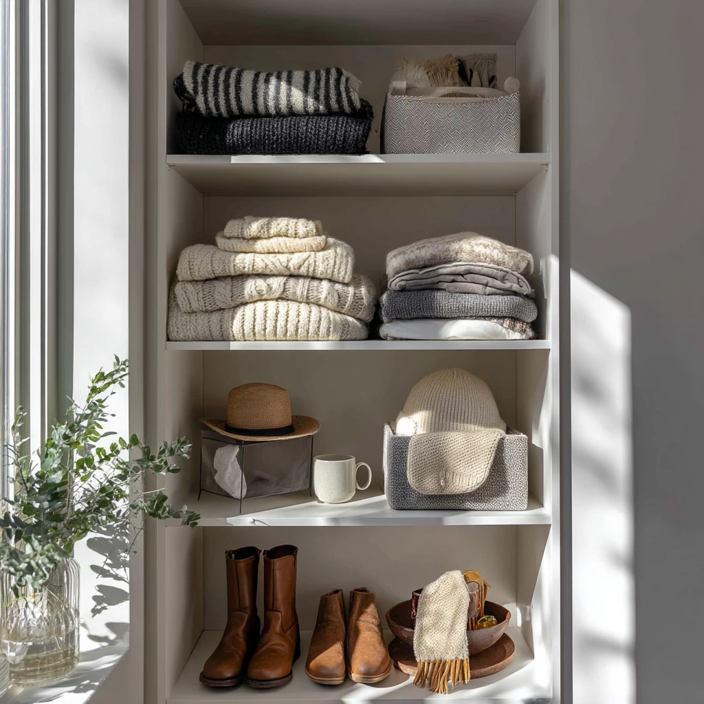Seasonal Closet Shelving for Winter Layers