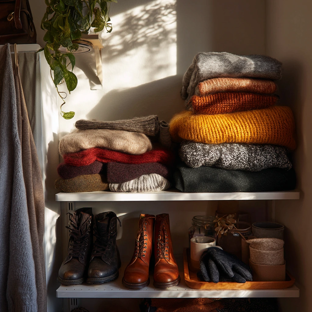 Seasonal Closet Shelving for Winter Layers