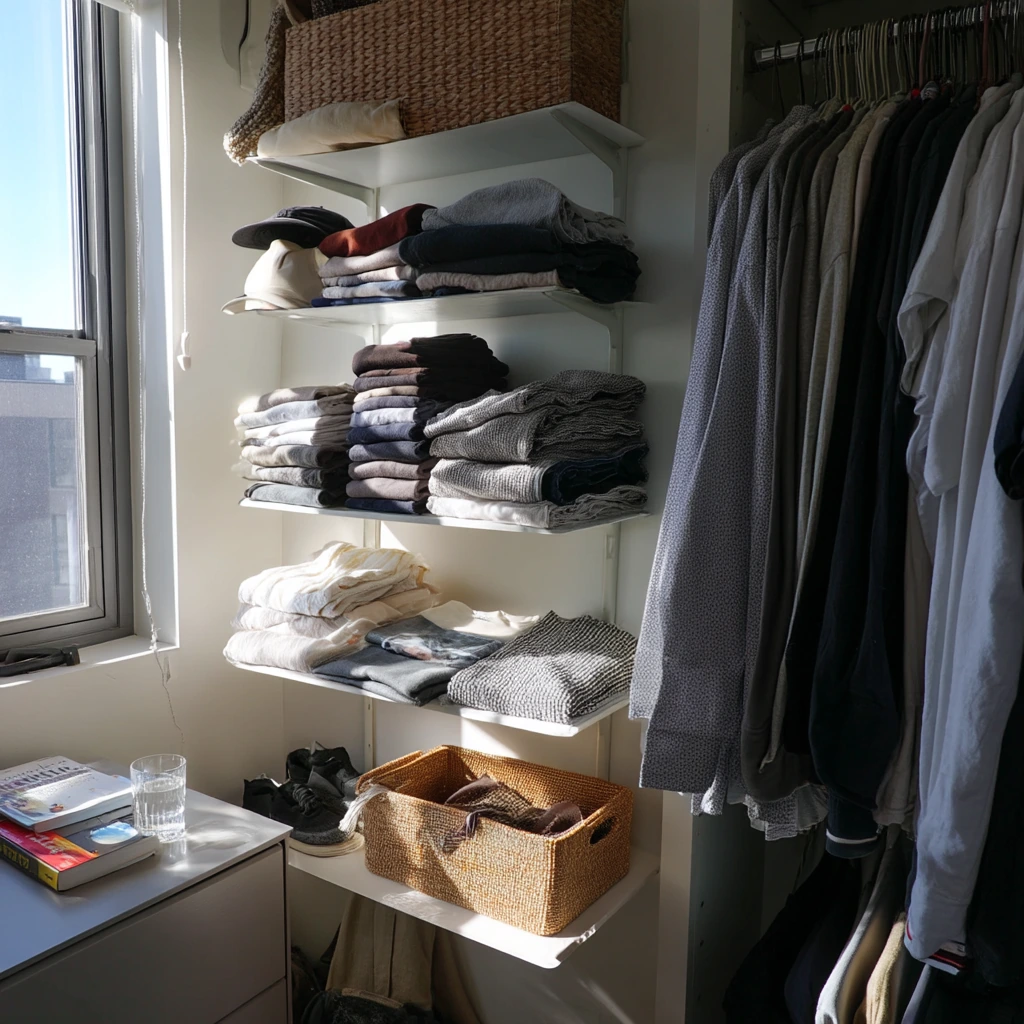 Small Apartment Closet Shelving for a Daily Routine