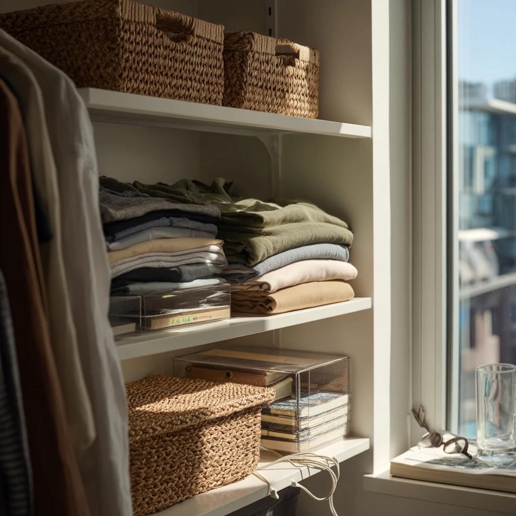 Small Apartment Closet Shelving for a Daily Routine