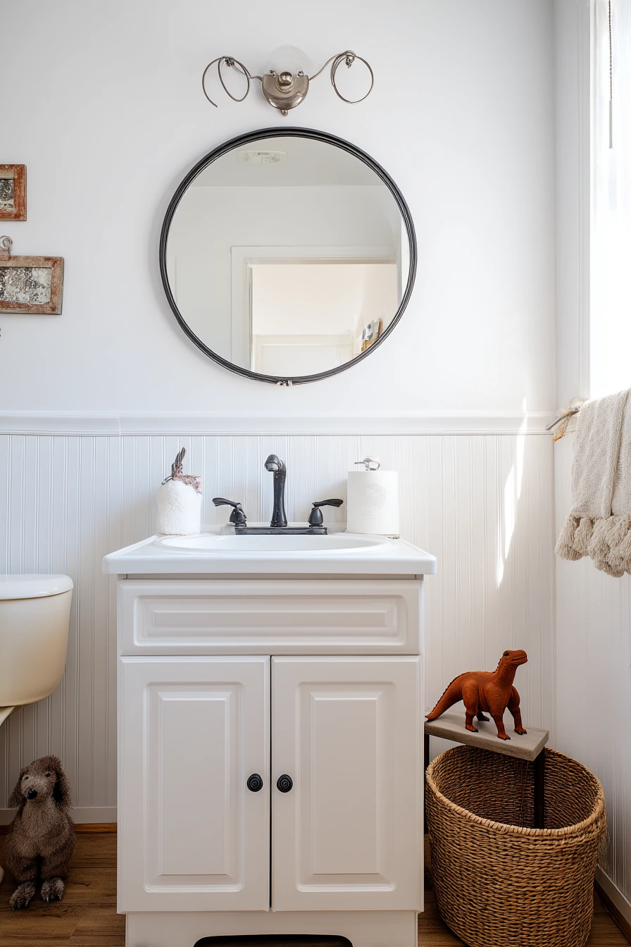 Family Home Powder Room in a Former Closet