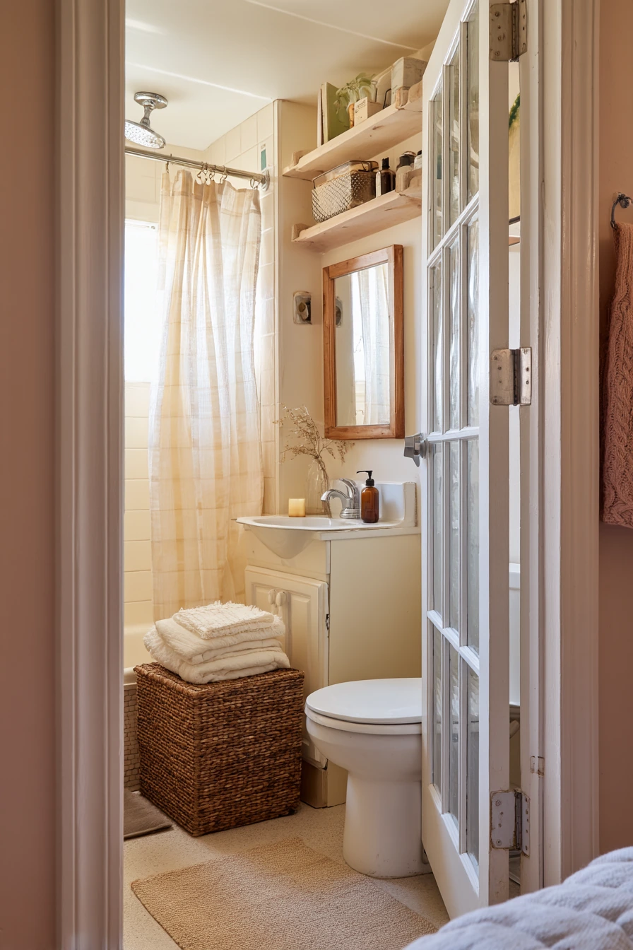 Compact Guest Bath from a Bedroom Closet