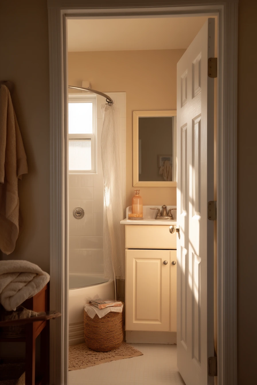 Compact Guest Bath from a Bedroom Closet