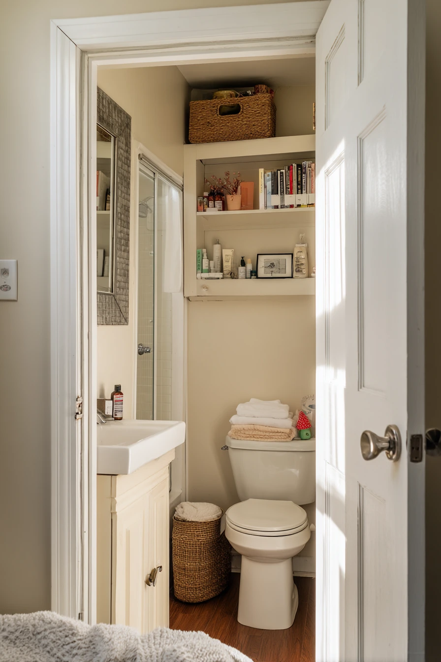 Compact Guest Bath from a Bedroom Closet