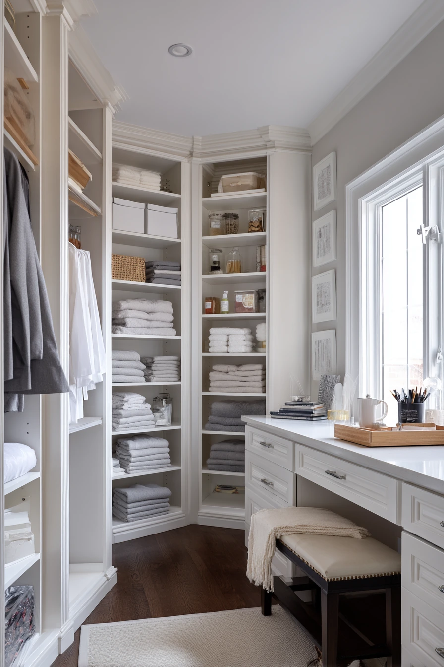 Primary Suite Closet Bath with Calm Storage