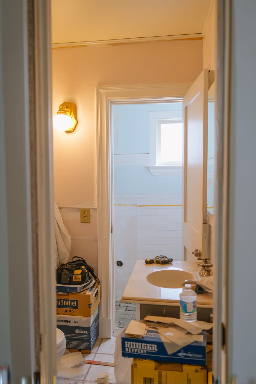 Budget DIY Closet Bath in Progress