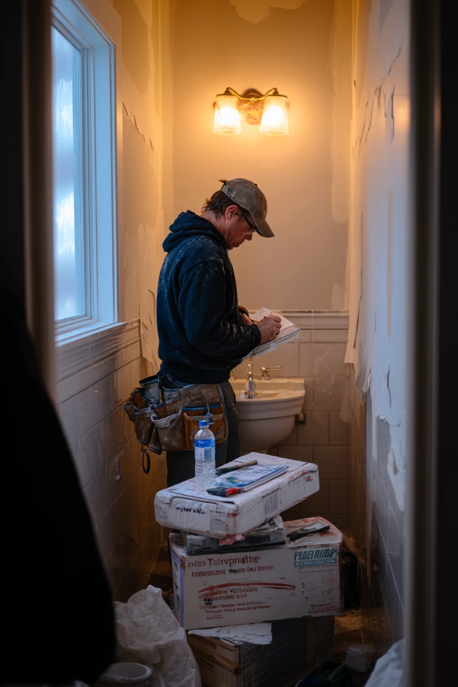 Budget DIY Closet Bath in Progress