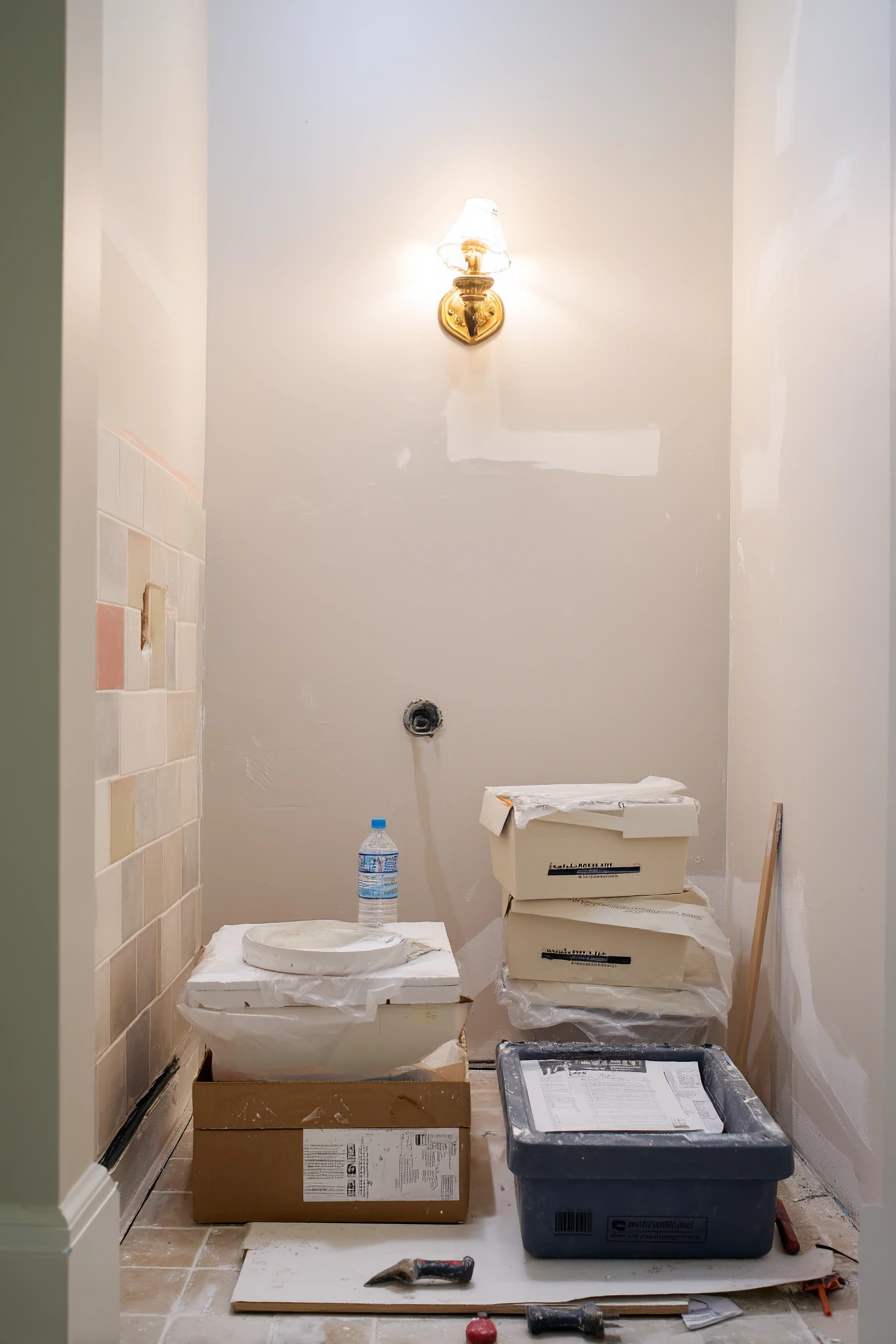 Budget DIY Closet Bath in Progress